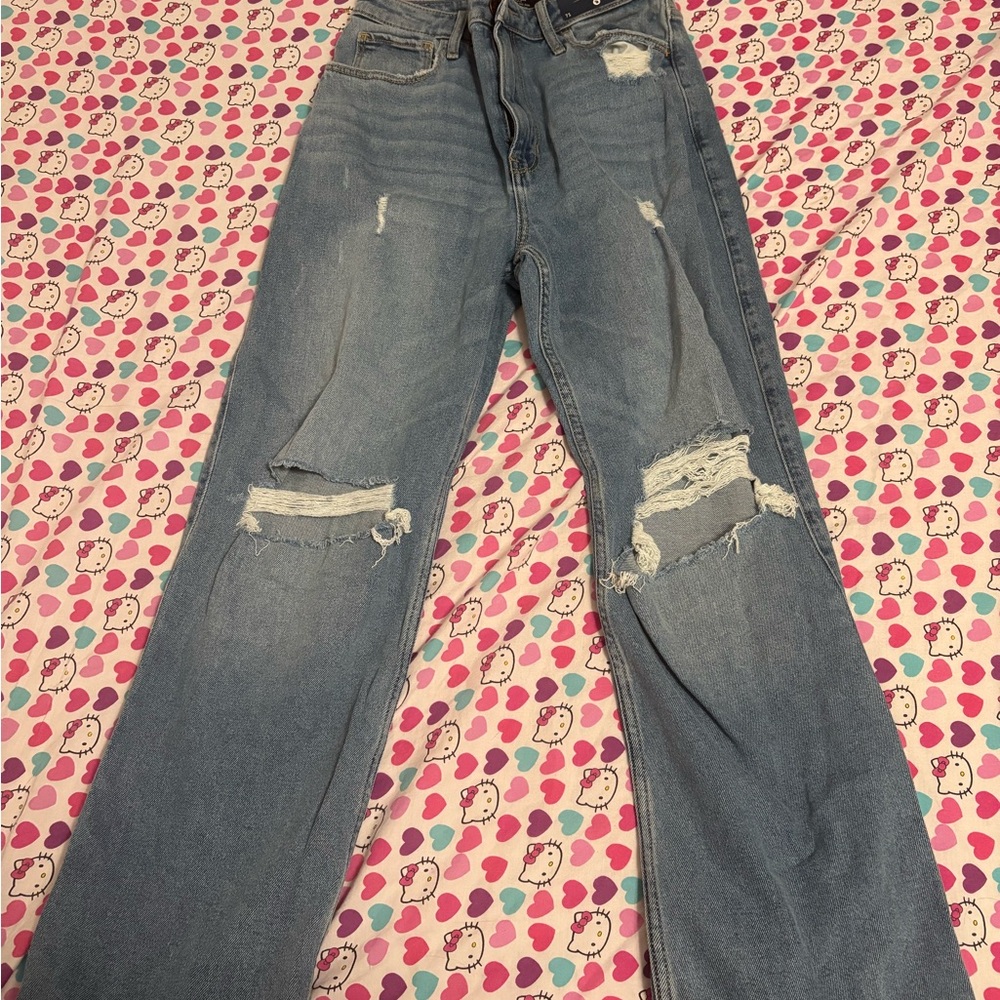 Hollister Women's Distressed Blue Jeans